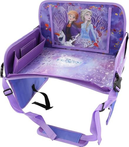 Tataway Disney Frozen Car Travel Table - Flickbricka med Elsa Anna Olaf-grafik - Bekväm och justerbar - Bord med förvaringsfickor - Multifunktionshylla för ritningar och bilsnacks