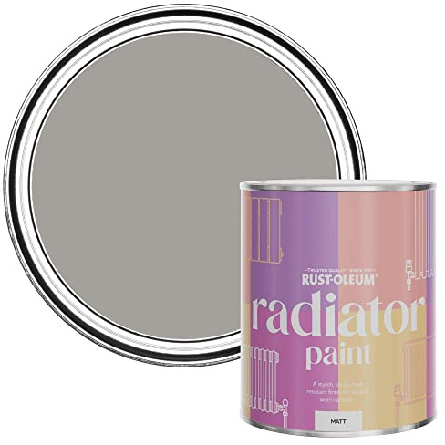 Rust-Oleum, grau Heizkörperfarbe, hitzebeständig, geruchsarm in Matt Finish - Nebel 750ML