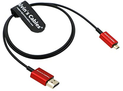 Alvin's Cables 8K 2.1 Cable HDMI Micro-HDMI a HDMI Cable Ultrafino 48Gbps Alta Velocidad para Atomos-Ninja-V 4K-60P Grabación para Canon-R5C|R5|R6 para Sony a7R a7 IV Cámaras 70cm/27.6inches
