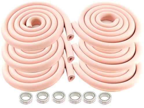 HIMRY® 12 Meter U-förmige Glastisch Kantenschutz, Tisch Möbel Kanten Schwamm Kissen Stoßschutz, Baby-Sicherheits-Tabellen-Schreibtisch Anti-Kollision Streifen (6x2M) Pink KXD7003 Pink