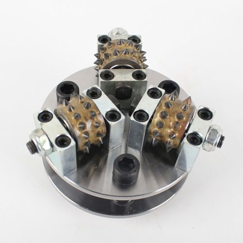 Disco de abujardado Klenbo de 5 pulgadas/125 mm con 3 rodillos y puntas para amoladora angular, ideal para hormigón, granito, mármol, piedra y muela de diamante.