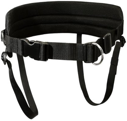 LASALINE Bauchgurt für Hundeleine Canicross Dogtrekking Ski-Jöring Touren Hundesport mit Beinschlaufen in Schwarz