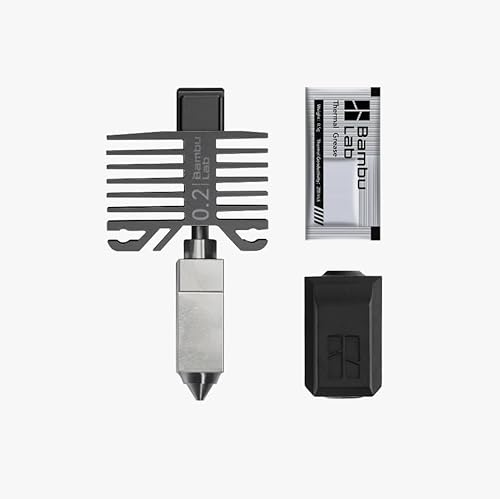 Offizielles Bambu Lab Hotend mit Düse - X1-Serie und P1-Serie kompatibel mit P1S P1P X1C X1 Carbon 3D Drucker (.2mm Edelstahl)