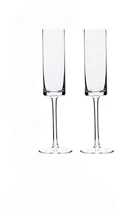 Generic Copa de Champán de 180 Ml Copa de Champán Traje de Copa Alta Gama para el Hogar Vidrio de Cristal Flauta de Champán Muy Adecuada para Bares Familiares, 2 en Ocasiones Especiales/Transparente