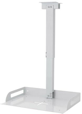 Donened - Support de projecteur avec tablette, support de projecteur pour plafond, support universel, réglable en hauteur, charge maximale de 14 kg, 35 x 22 cm (blanc)