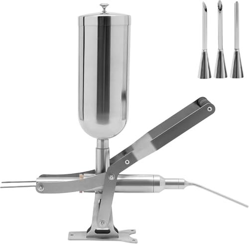 LIJBDDM Macchina riempitrice per ciambelle 5L, macchina manuale per iniettori di riempitrice di gelatine a ciambella, macchina per il riempimento di crema gelatina per ciambelle in acciaio