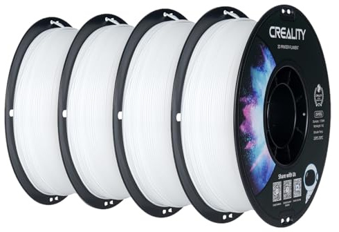 Creality Filamento PETG 1.75mm 4KG para impresión 3D, Excelente Dureza, Alta Precisión, Sin Olor y Tóxico, A Prueba de Humedad, Filamento PETG Brillante de 1kg para Impresora 3D