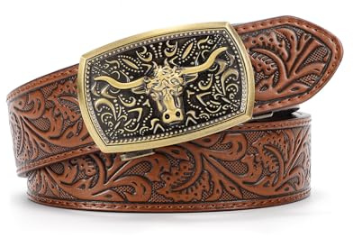 BELTROAD Automatik Cowboy Gürtel Herren, Western Leder Ratschengürtel