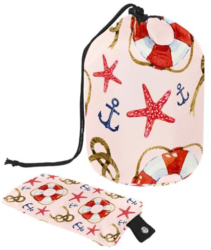 Eslifey Travel Cosmetic Bags Barrel Makeup Bag, Multifunctional Toiletry Bucket Bags Round Organizer Storage Pocket, Rope & Lifebuoy