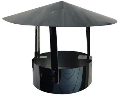 Edelstahl Rund Dach Schornsteinkappe mit Vogel- und Regenschutz 10cm / 3.9in