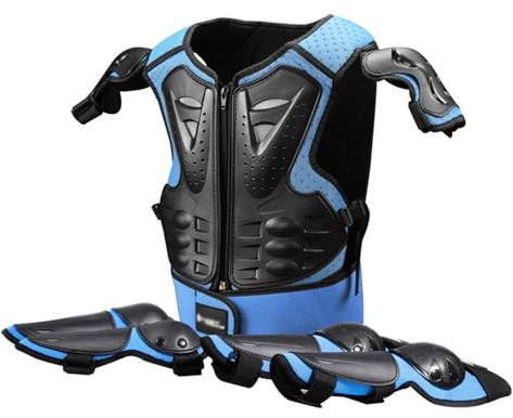 Équipement De Protecton De Moto pour Enfant, 5 PièCes GenouillèRe Respirante CréAtive Equipement Moto Cross Enfant pour Tout-Terrain, Cyclisme, Ski, Patinage 2,One Size