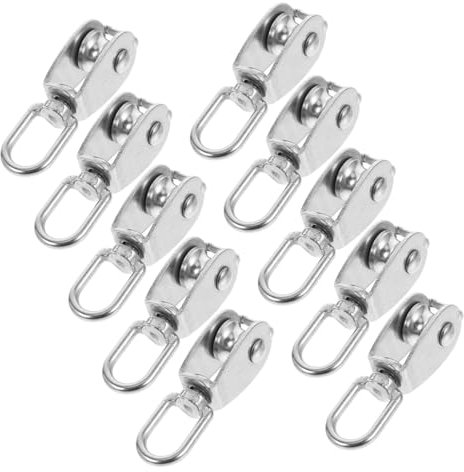 Homoyoyo 10Pcs Stainless Steel Single Crane Pulley Block Heavy Duty Wire Rope Pulley Wheel for Projects Lifting and Suspension and Reliable Pulley