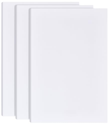 BENECREAT 10 mm tjocka PVC-skumtavlor, vita skumark, 3 ark | 30 x 20 cm/11,8 x 7,9 tum lätt styvt skum, expanderat PVC-skumtillbehör, för montering av gör-det-själv-hantverk, modellering
