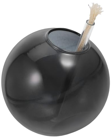Mipcase Schwarze Glas Öllampe, Kugelförmig, Nachfüllbar, Dekorativ, Tisch | Borosilikatglas, Vielseitig und Kreativ Gestaltet, für Romantische Abende und Tischdekoration