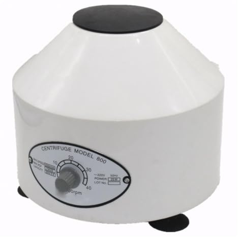 KONGMM Mini Centrifuga Elettrica da Laboratorio da 4000 Giri/min. Centrifuga da Tavolo A velocità Inferiore con Timer(800-1)