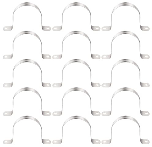 YYIGVMO 15 Stücke Ø 60mm U-Rohrschellen, 304 Edelstahl Starres Rohrband, Zweiloch Rohrschelle, Sattelschlauchschellen, für Rohre und Kabel