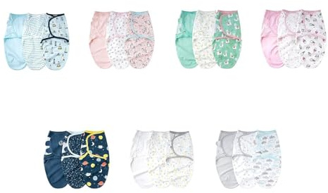 MENDUNER Mjuk Bomullsfilt för Babysvamp med Sött Mönster för Rymdväxter för Nyfödda, 3 Filtar för Blivande Mamma (S 65X51cm)