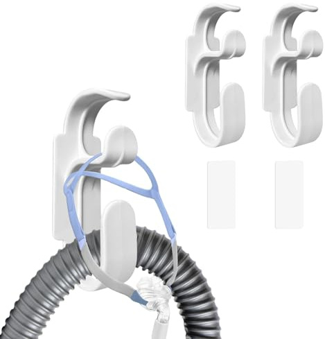 2 Stück CPAP Schlauchhalter – Wandhalterung für CPAP Geräte, stabil & wiederverwendbar, mit 2 Klebepads, verhindert Schlauchverwicklungen, kompatibles Löwenstein CPAP Zubehör, einfache Montage