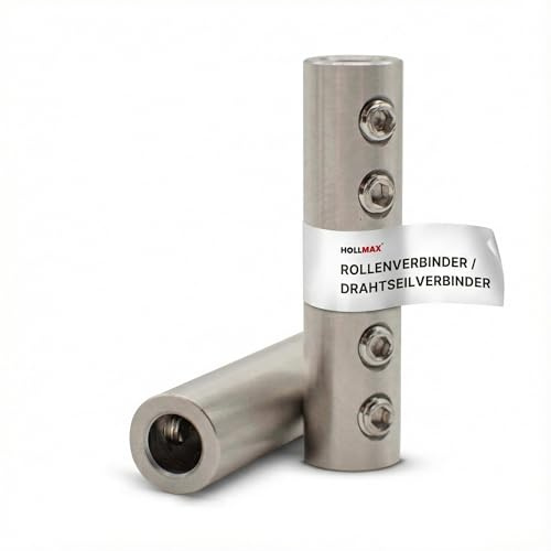 HOLLMAX 15 Stk. Staketenzaun Rollenverbinder/Drahtseilverbinder aus Edelstahl für Seile und Drähte von Ø 3-6 mm