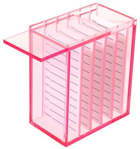 LALAFINA Lagige Acryl Wimpern Aufbewahrungsbox Transparentes Wimpern Extension Zubehör Desktop Organizer Kosmetik Aufbewahrungsbox für Frauen und Mädchen Rosa