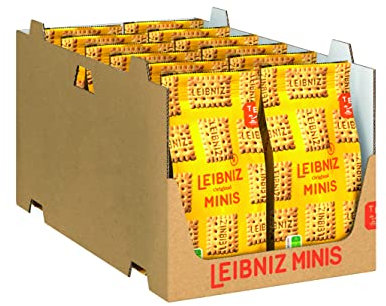 LEIBNIZ Minis Original, 12er Pack, knusprige Butterkekse im Kleinformat, Großpackung als Vorrat oder zum Verkauf (12 x 150 g)