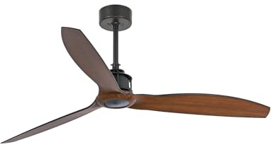 FARO BARCELONA 33395 - JUST FAN Ventilador de Techo Negro/Madera con Motor DC
