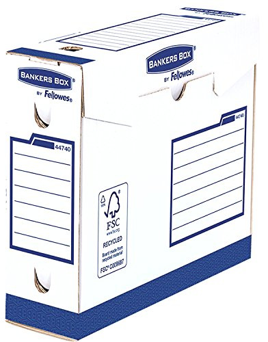 Bankers Box 4474002 Heavy Duty Archivschachtel, 100% recycelt, 20-er Pack, 80 mm