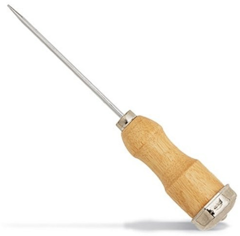 Ice Pick - Natural Beech Wood Grain Handle with Polished Chrome Design