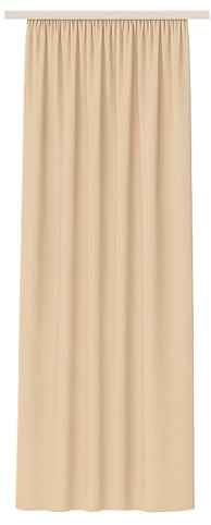 Bestlivings Vorhang Blickdicht Aber Lichtdurchlässig (140x175cm / 1 Stück) Gardine Uni (Beige) mit Kräuselband/Universalband, Dekoschal für Fenster, Balkon - Dekorativer Gardinenschal