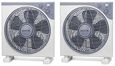 'Pack 2 ventole quadrate di 12 | alta qualità | motivo moderno | motore silenzioso | Timer di 2 ore | Griglia oscillante | 3 velocità | Potenza: 40 W