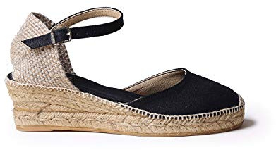 Women's espadrille in cotton fabric - ROMINA - Black, 38 EU