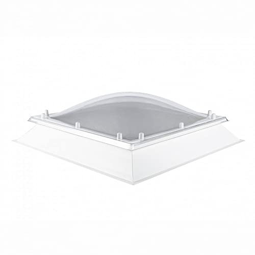 Coxdome Fixed Skylight Window -Triple Glazed Polycarbonate Dome Rooflight for Flat Roof. Non-Opening Roof Light, for Home Extension or Office Room-Natural Sun Lighting Solution(900x900mm, Clear)