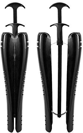 2 pares de mujeres botas de árbol talladores automático largo hasta la rodilla zapatos clip soporte negro para damas, Black