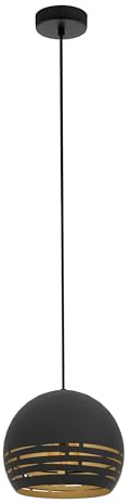 Eglo pendellampa Camastra, 1 glödlampa pendellampa, hängande lampa av stål, färg: svart, guld, fattning: E27, Ø 22,5 cm