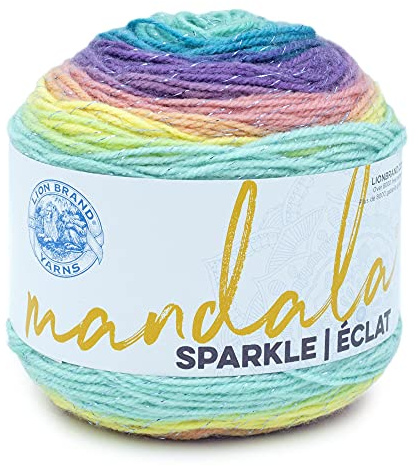 Lion Brand Mandala glitter serpentiner Garn, Flerfärgad, 328 x 4.5 x 4 cm