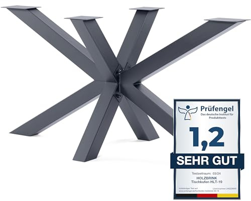 HOLZBRINK Tischgestell Spider | Massive Tischkufen/Tischbeine Metall Grau für Couchtisch, Esstisch, Schreibtisch, Konferenztisch | 1 Stück Tisch-Füße 150x70 cm | Höhe 72 cm