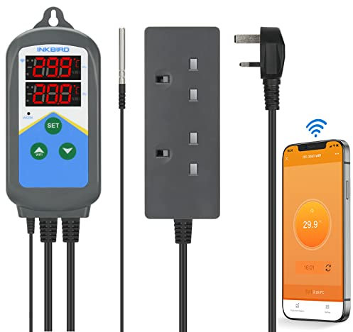 Inkbird Digital WiFi Aquarium Thermostat, ITC-306T-WiFi Tank Temperature Controller with Wireless Alarm, Dual Heating Output, Dual Time Cycle Setting