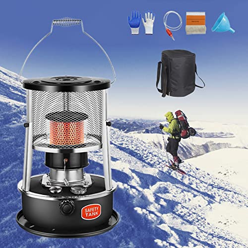 SHU Convient for Les Sorties de pêche en Camping sans électricité réchaud à kérosène, Chauffage Amovible, Chauffage Efficace, Puissance de feu réglable (Color : Black)