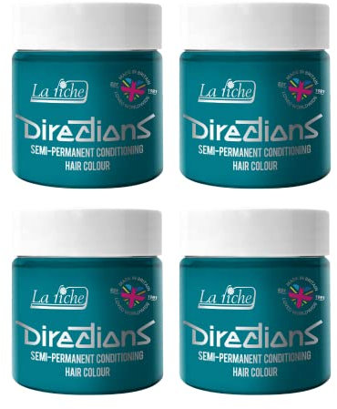 4 x La Riche Directions Semi-Permanent Hair Color 100ml Tub (Turquoise)