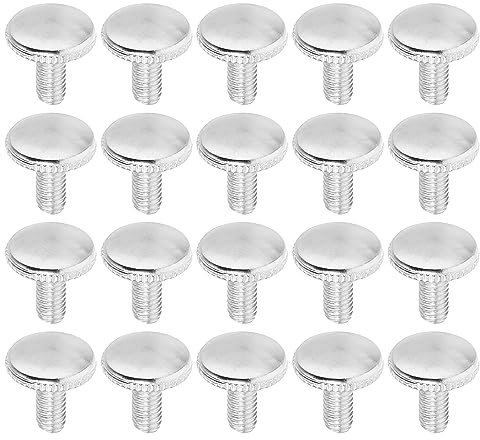 PATIKIL M4x8mm Mariposa Tornillos, 20 Paquete Moleteado Cabeza Hombro Plano Punta Pernos Perillas Mano Agarre Tornillos Sujetadores para PC Iluminación Muebles Herraje, Plata