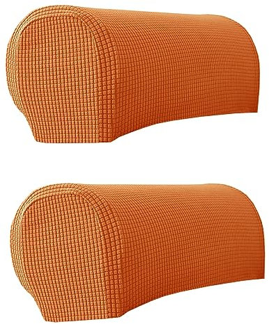 ZHULONGRUSHUI Sofa-Armlehnenbezüge, weiche Stretch-Armlehnenbezüge für Stühle, Couch, Sofa, Sessel, Schonbezüge, Möbel-Armlehnenschutz für Sofa, Couch, Stuhl, Liege (Orange)