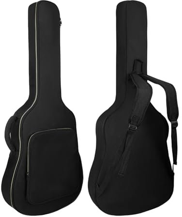 LETSROCK Tasche für Akustikgitarren mit 1,3 cm dicker Polsterung, passend für 39 101,6 cm, 101,6 cm, 104,5 cm, Akustikgitarren, wasserdicht, Gitarrenkoffer