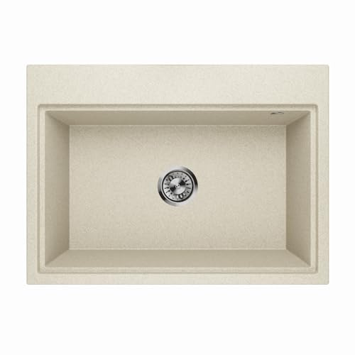 Fregadero de granito Lavello Comfort 0.0 XL, color beige y arena
