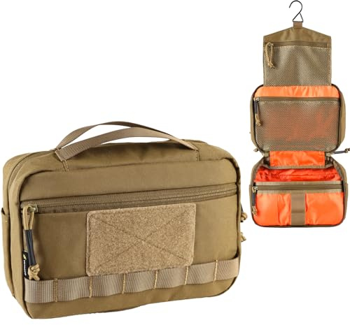 VOTAGOO GEAR Trousse de toilette tactique, trousse d'hygiène EDC militaire, pochette Molle, petite trousse Dopp, sac de douche de voyage pour homme