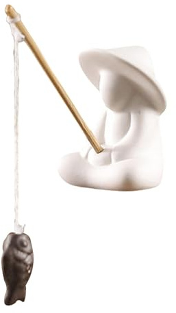 MagiDeal Figurine Miniature de pêcheur, décor d'aquarium, pot de fleurs, décoration pour armoire de bureau, étagère, Micro décor paysager