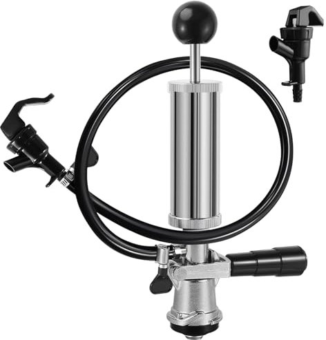 Hgkeke Grifo de cerveza con sistema D, grifo de barril de 4 pulgadas, bomba de barril de fiesta, grifos de bomba de barril para cerveza, grifos de cerveza US Sankey con línea de cerveza, grifo de