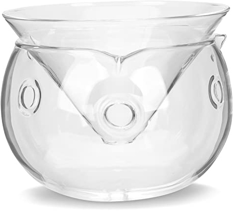 Hoement Glass Bowl Chiller Ice Chamber, Small Martini Cocktail and Salad Container, Multi-Functional Bar and Household Serving Bowl Set