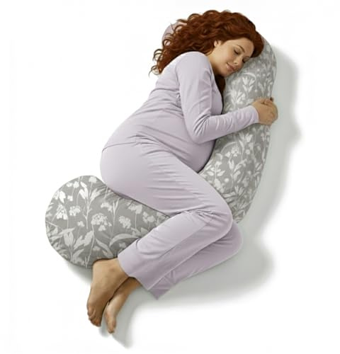Body Pillow - Cool Side Sleeper Pillow for Back Pain Relief, Neck, Hip & Leg Support – C Shape Pregnancy Pillow for Pregnant Women - Pillows act as Menopause Cooling Devices for Night Sweats