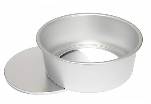 Didiseaon Teglia Per Torte Rotonda Alluminio Anodizzato Con Base Rimovibile Stampo Antiaderente Per Cheesecake e Dolci Per Matrimoni e Feste Argento