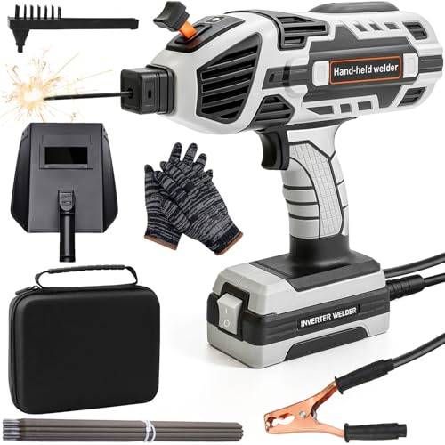 Portable Welding Machine, 220V ARC Welder with IGBT Inverter & 6 Variable Current Adjustment, Includes 10 Welder Rods and Carrying Case, Electric Welding Machine Fits 3/32-1/8 (2.5-3.2mm) Wire Rods